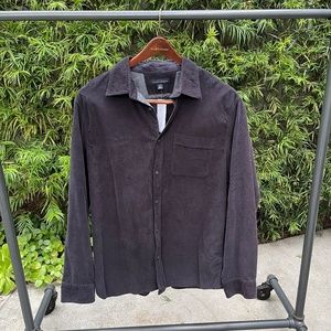 NWT Banana Republic Black Corduroy Button Down Men's XL